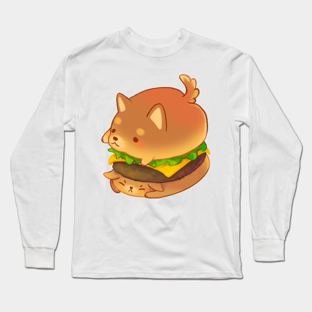 Shiba Burger Long Sleeve T-Shirt by vooolatility